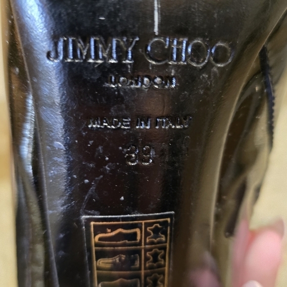 Jimmy Choo Black Gray Brady Ankle Boots Pointy Toe 39 Zippered Booties. - Picture 5 of 9